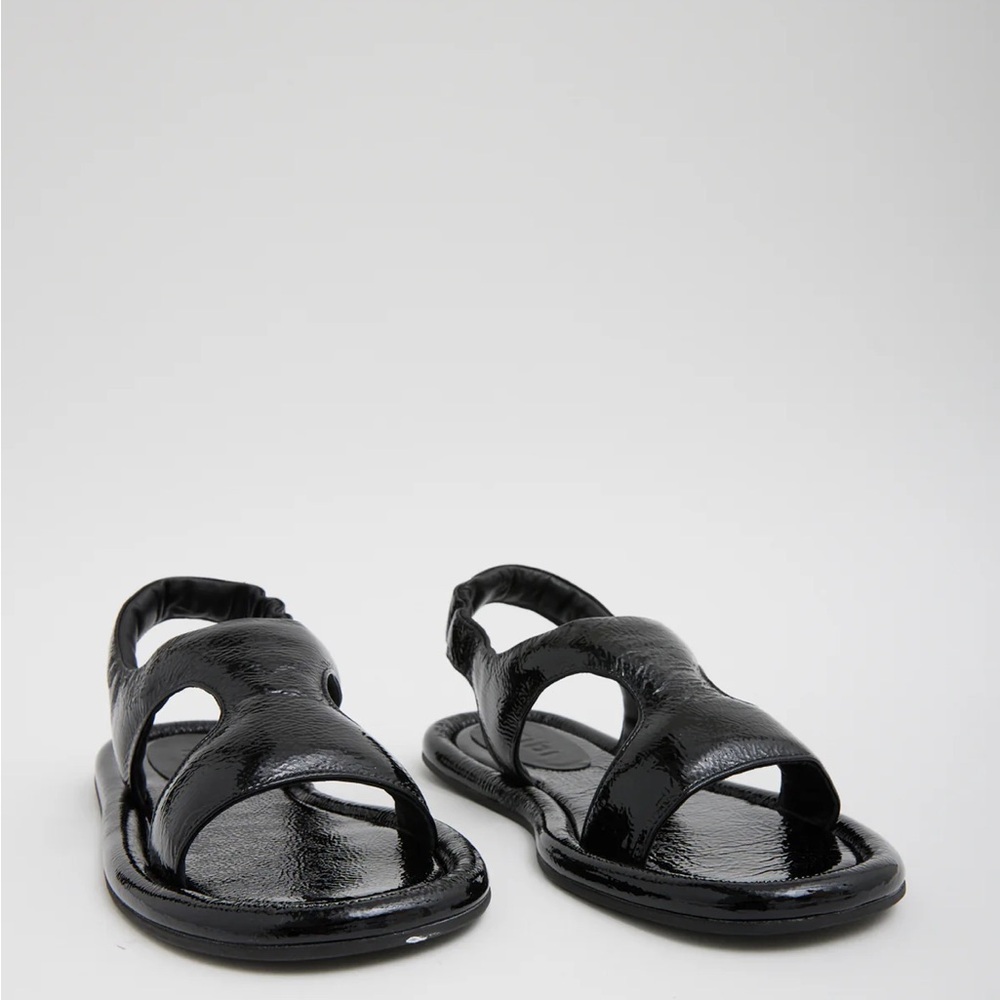 NWT Tibi Black Tom Naplack Sandals. Size 36.